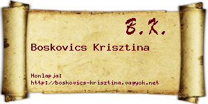 Boskovics Krisztina névjegykártya